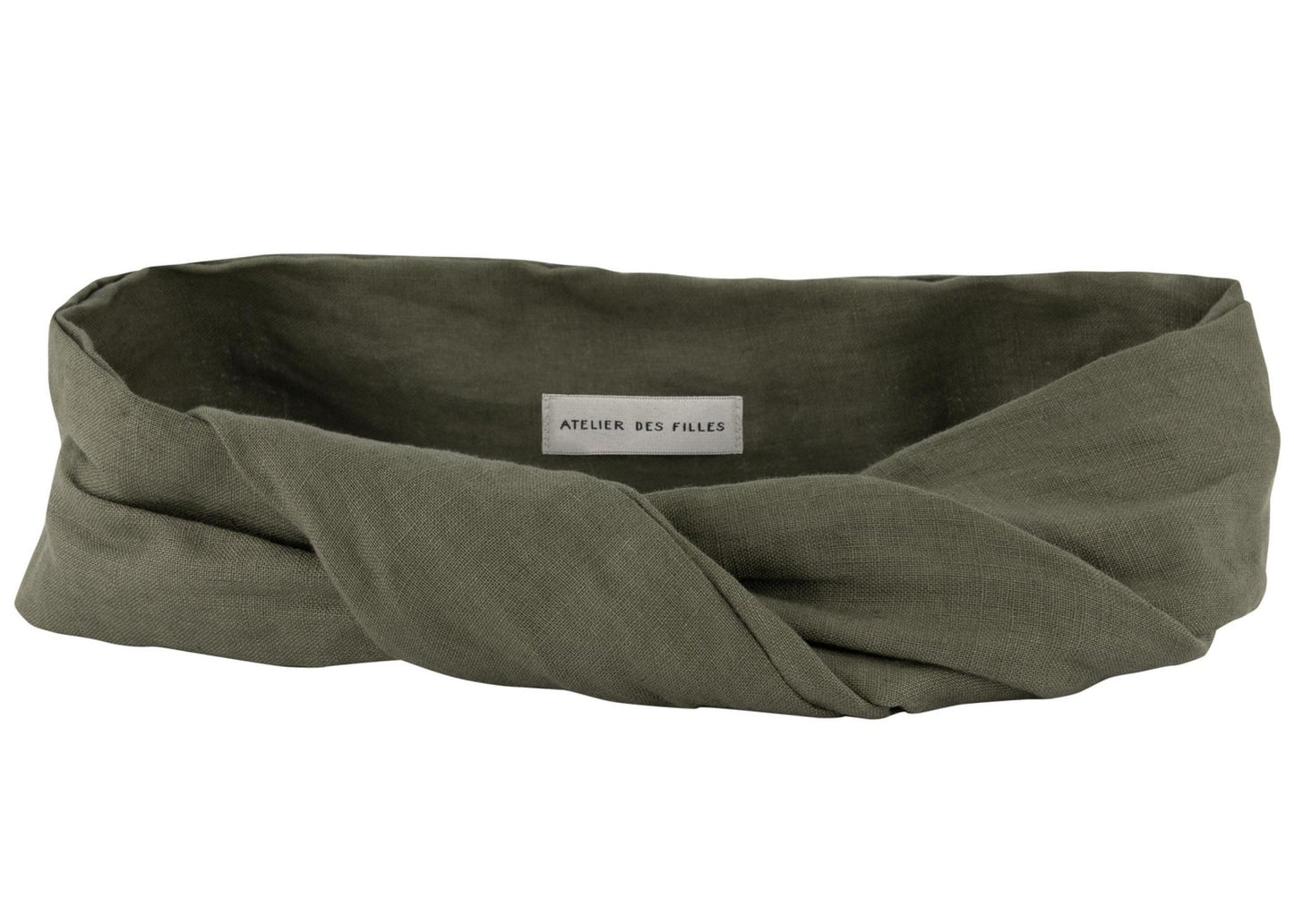 Green Linen Headband - Bandeau Odile