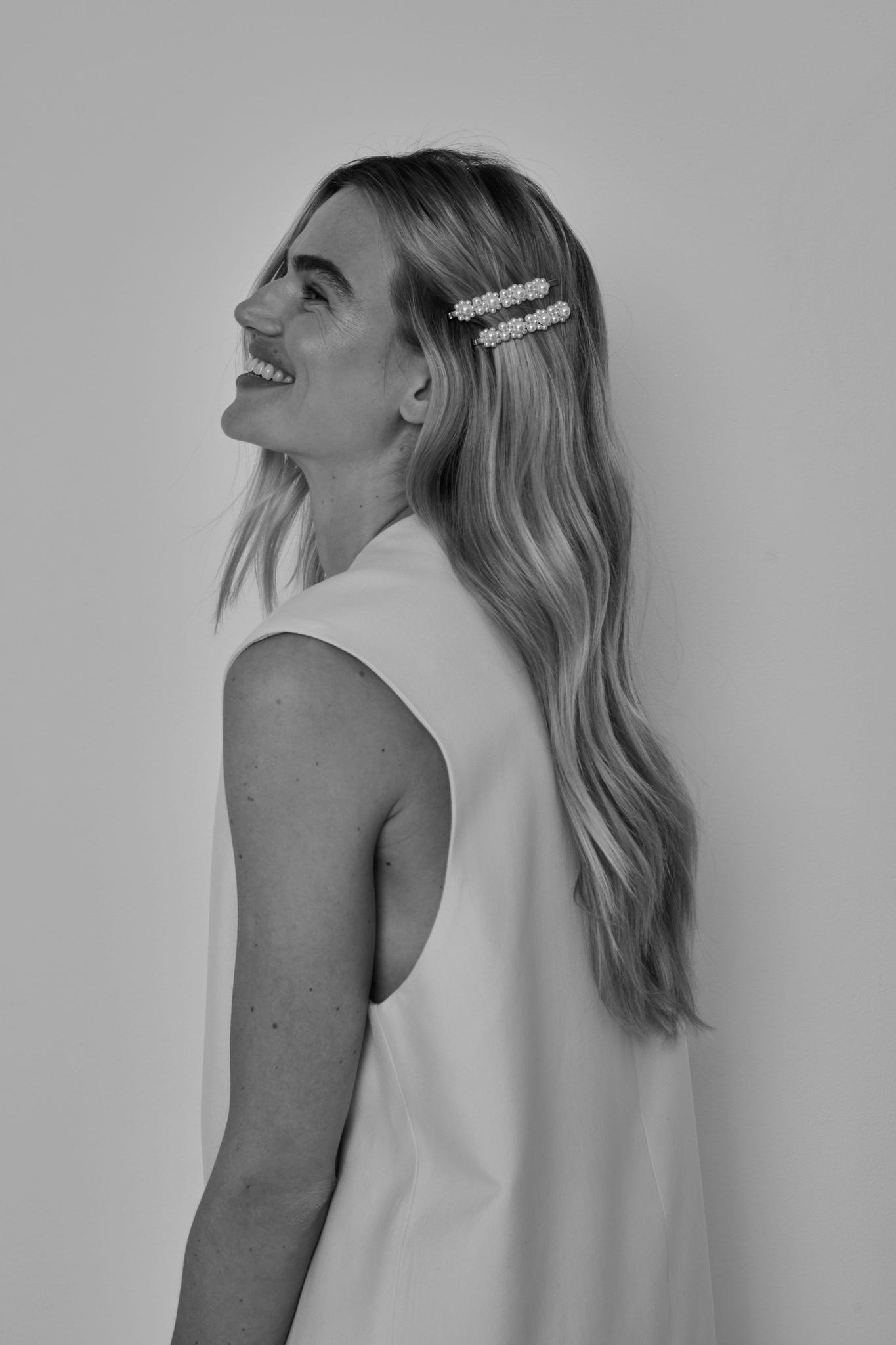 White Pearl Clip Elly 2x