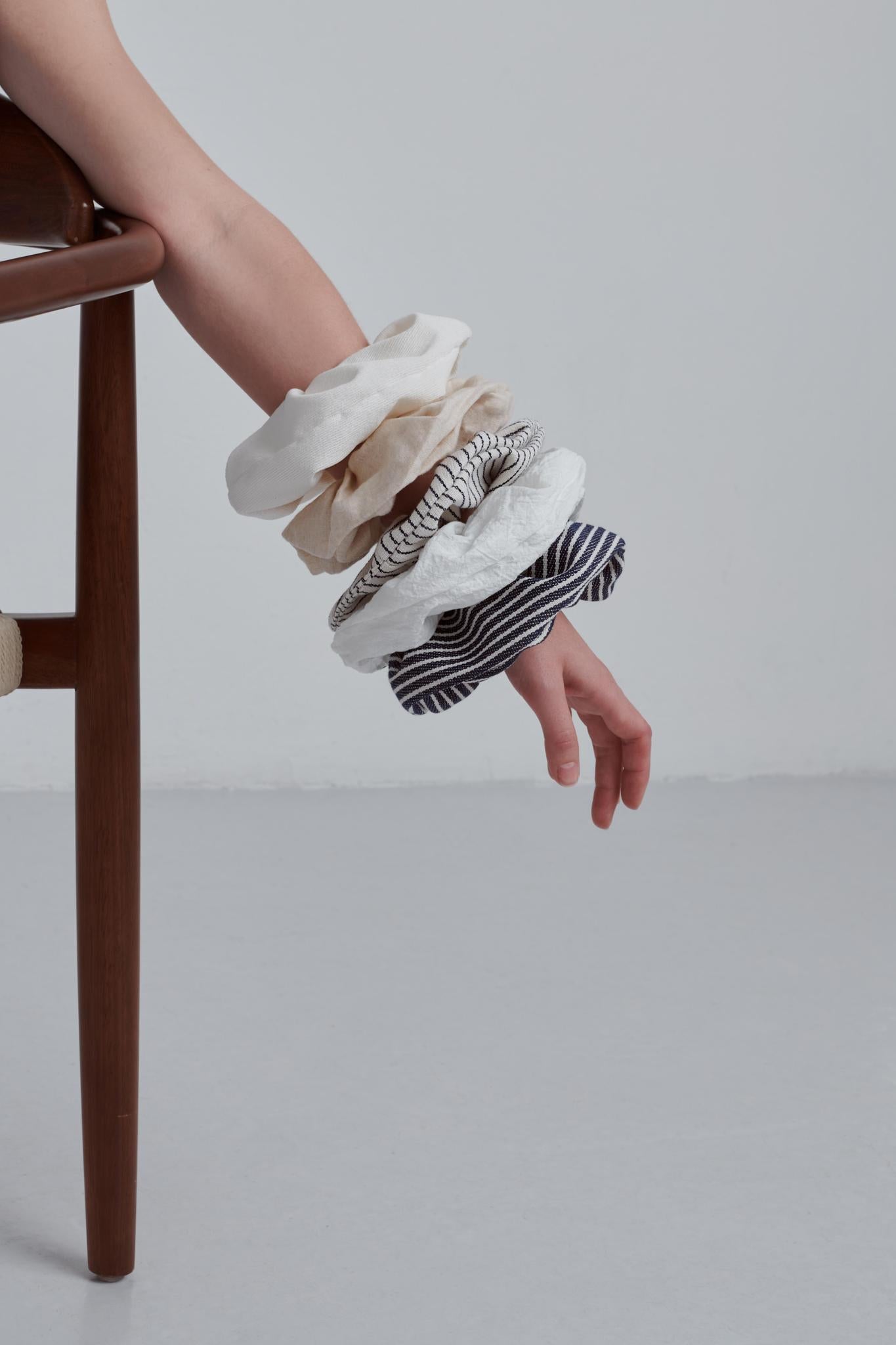 White Corduroy Scrunchie Zara