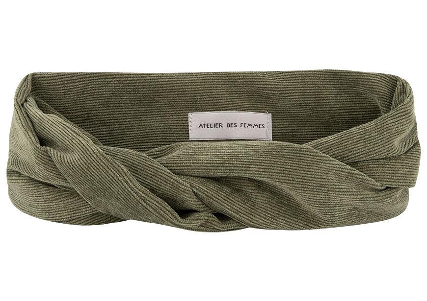 Light green corduroy Headband - Bandeau Penny