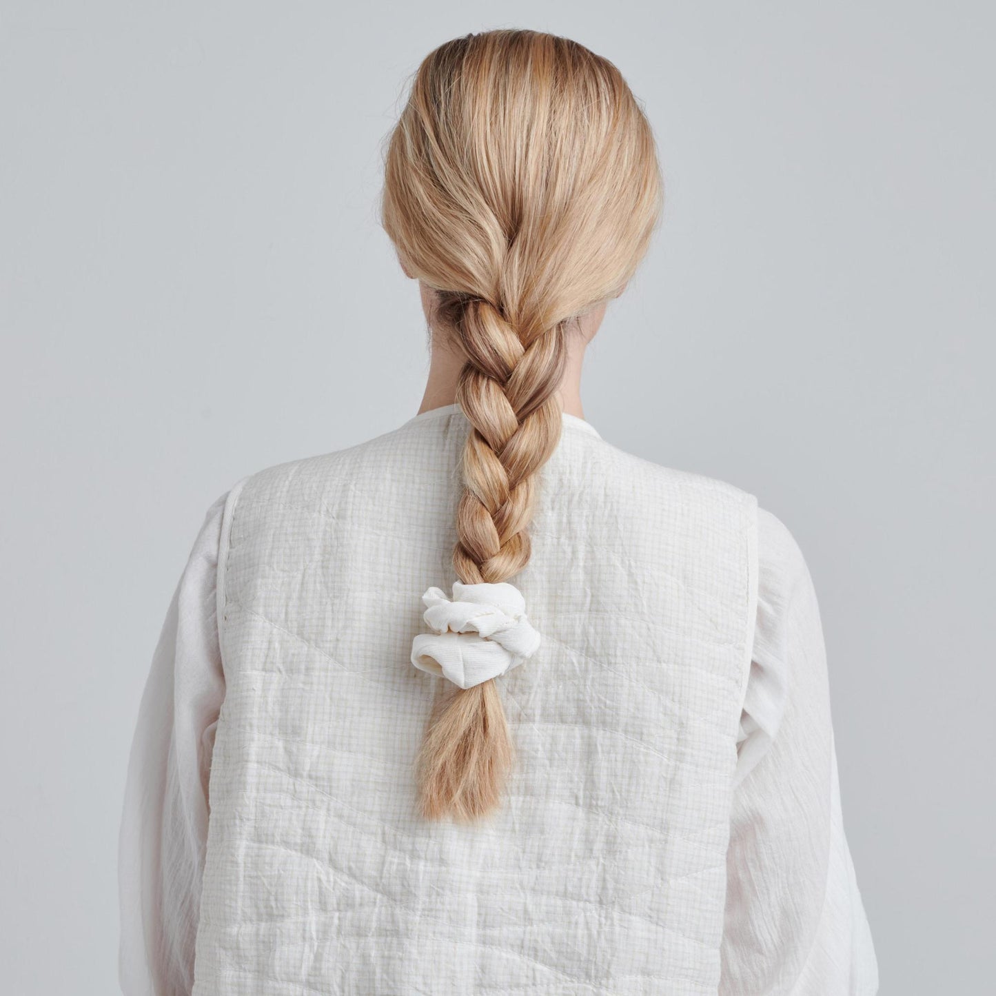 White Corduroy Scrunchie Zara