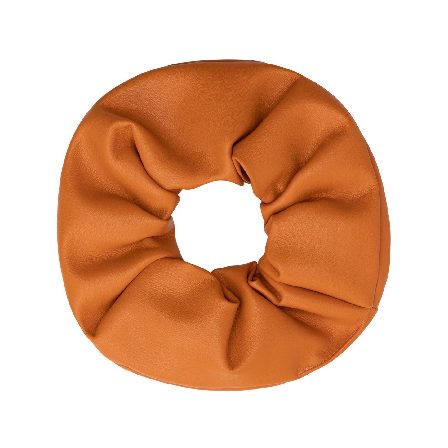 Orange Faux Leather Scrunchie Dalia