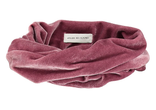 Pink Velvet Headband - Bandeau Flore